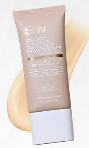Salv Laboratories Zinc PCA + K19 - Azeloyl Diglycinate + Galactomyces 3 in 1 Tinted Hybrid Suncreen SPF 50+ PA++++