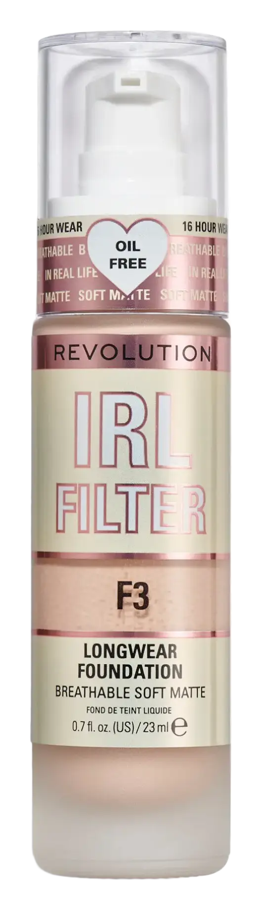 Revolution Beauty IRL Filter Longwear Foundation F3