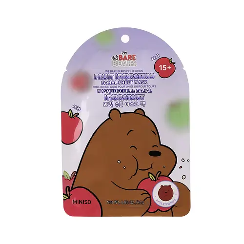 Miniso We Bare Bears Fruit Hydrating Facial Sheet Mask Apple