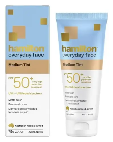 Hamilton Everyday Face Matte Tinted Sunscreen SPF 50+ Medium