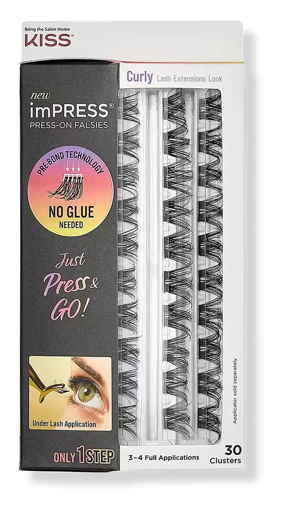 Kiss Impress Press-On Falsies Eyelash Curly Clusters