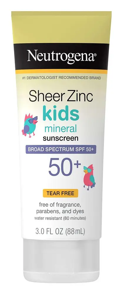 Neutrogena Sheer Zinc Kids Mineral Sunscreen Broad Spectrum SPF 50+
