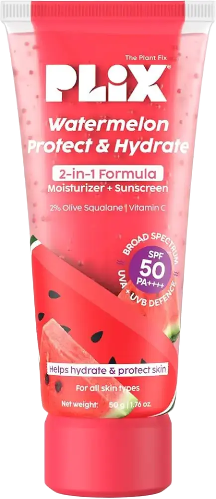 Plix Watermelon Protect & Hydrate 2-In-1 Formula Moisturizer + Sunscreen SPF 50 PA++++