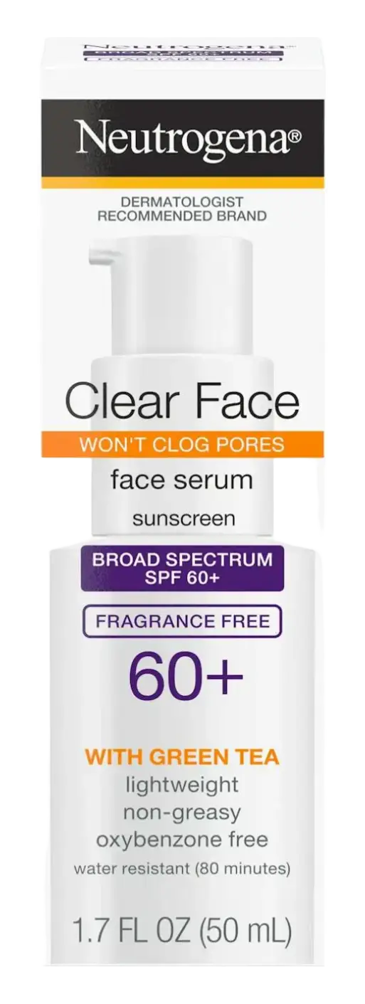 Neutrogena Clear Face Serum Sunscreen With Green Tea SPF 60+