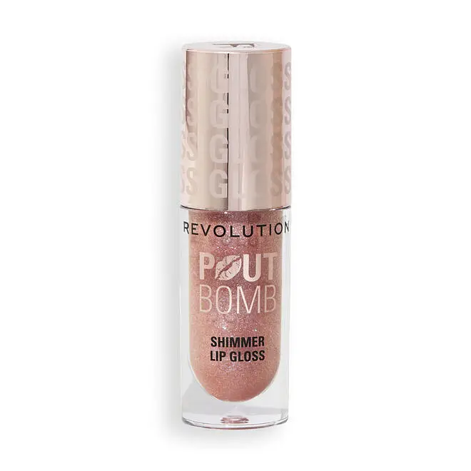 Revolution Beauty Pout Bomb Shimmer Lip Gloss Glimmer Nude