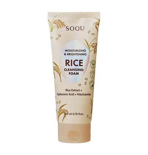 SOQU Moisturizing & Brightening Rice Cleansing Foam