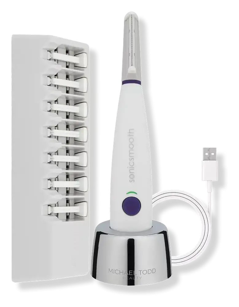 Michael Todd Beauty Sonicsmooth Sonic Dermaplaning Exfoliation & Peach Fuzz Removal System White