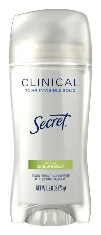 Secret Clinical Strength Invisible Solid Antiperspirant Deodorant Cool Waterlily