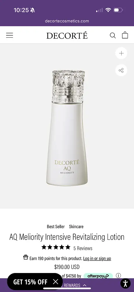 Decorte AQ Meliority Intensive Revitalizing Lotion