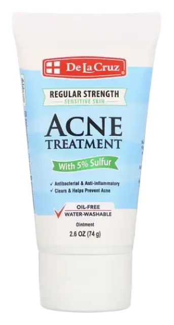De La Cruz 5% Sulfur Ointment Regular Strength Acne Treatment for Sensitive Skin