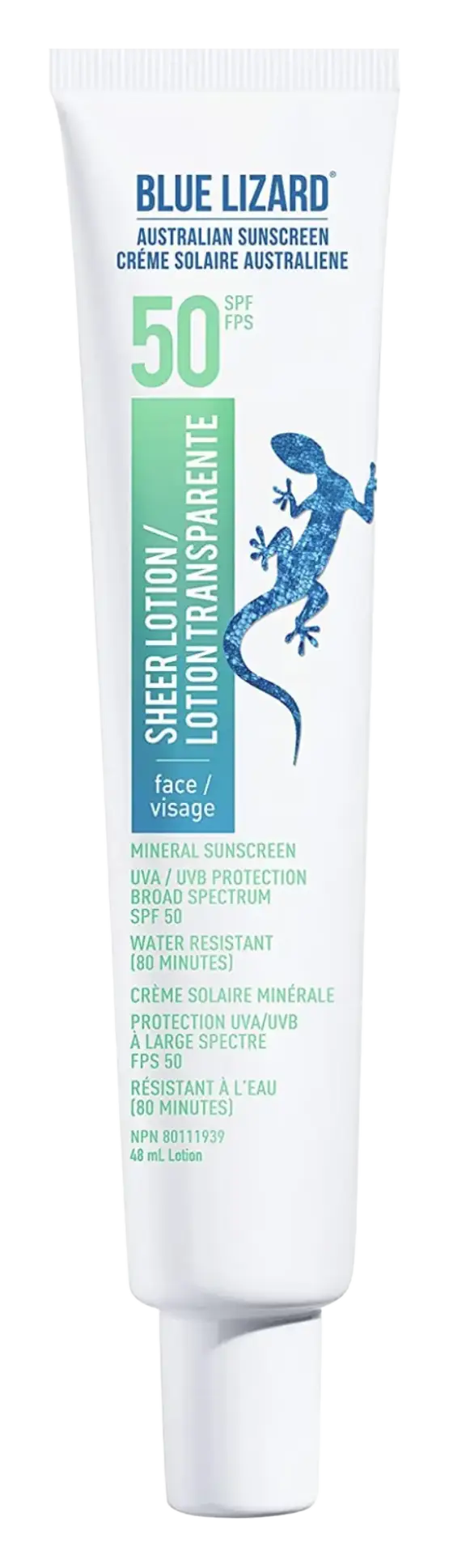 Blue Lizard Sheer Mineral Sunscreen Lotion for Face SPF 50+