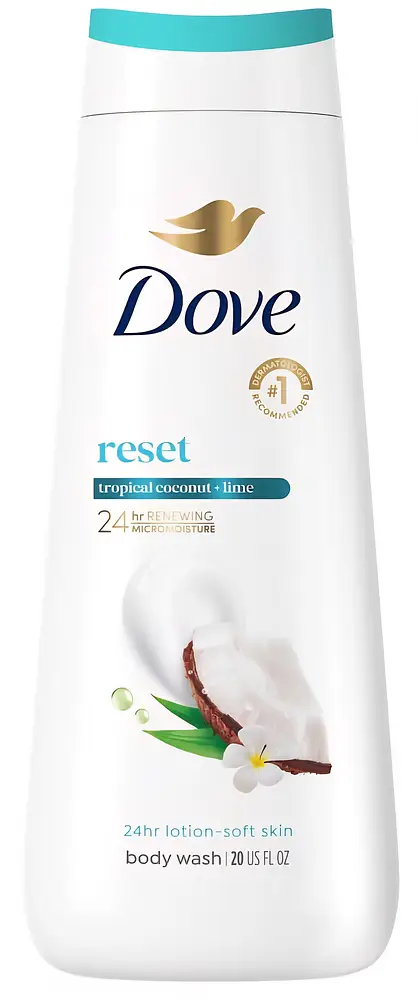 Dove Reset Tropical Coconut + Lime 24hr Lotion-Soft Skin Body Wash