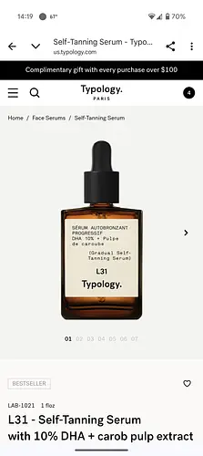 Typology L31 - Self-Tanning Serum with 10% DHA + carob pulp extract