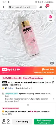 NYYO Cosmetics facial wash