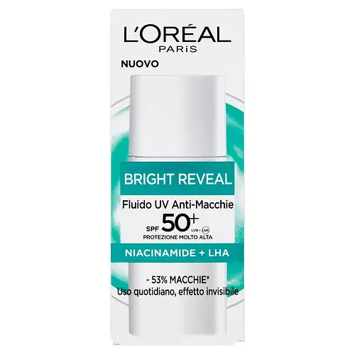 L'Oreal Bright Reveal Dark Spot UV Fluid SPF 50+ With Niacinamide Italy