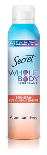 Secret Whole Body Aluminum Free Deodorant Spray Peach & Vanilla
