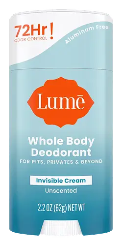 Lume Whole Body Deodorant Invisible Cream Stick Unscented