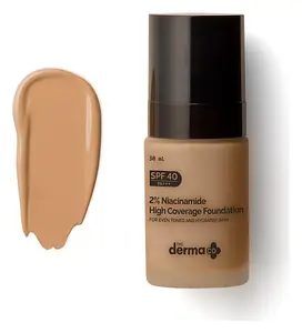 The Derma Co 2% Niacinamide High Coverage Foundation SPF 40 Natural