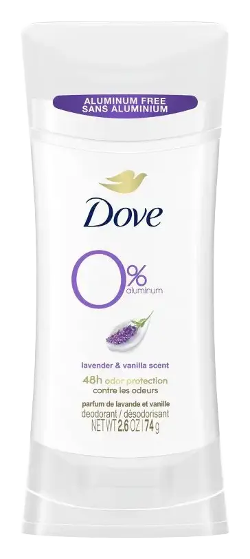 Dove 0% Aluminum Deodorant Stick Lavender & Vanilla