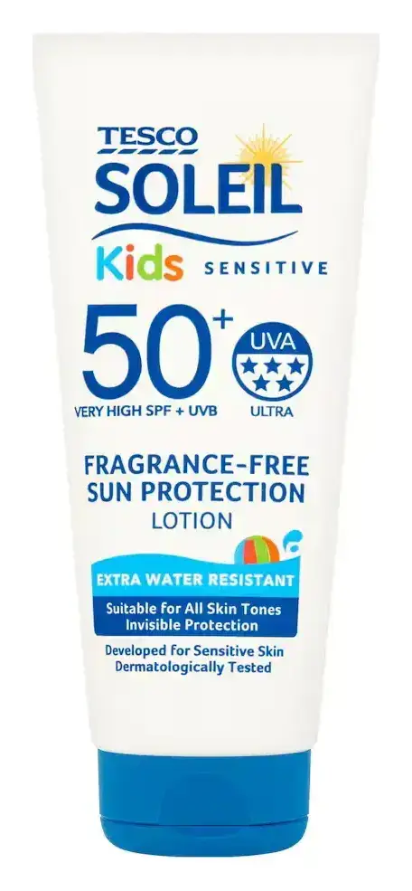 Tesco Soleil Kids Sensitive Fragrance-Free Sun Protection Lotion SPF 50+
