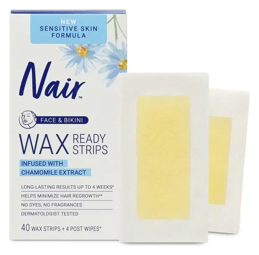 Nair Wax Ready Strips With Chamomile  Extracts Face & Bikini