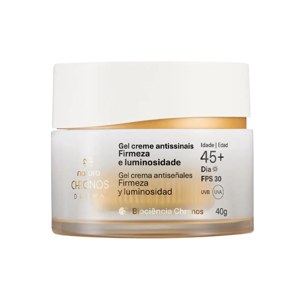 Natura Chronos Derma Gel Creme Antissinais Firmeza E Luminosidade 45+ Dia  SPF 30