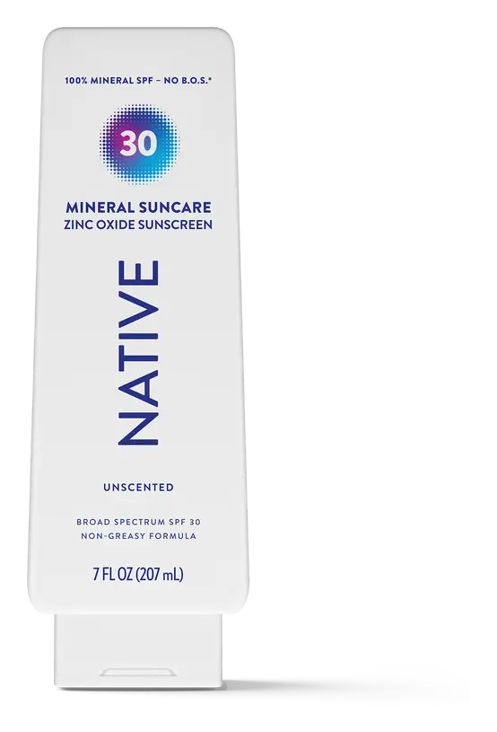 Native Mineral Suncare Zinc Oxide Sunscreen SPF 30 Unscented