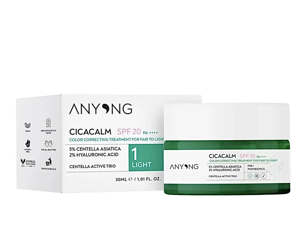 Anyong Cicalm Color Correcting Treatment SPF 20 PA++++ Fair to Light