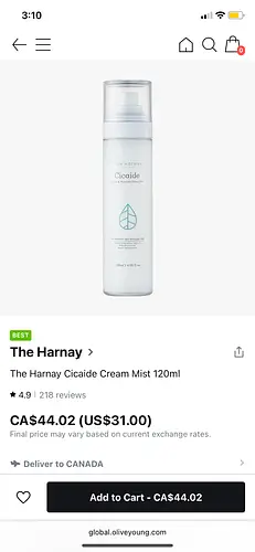 The Harnay The Harnay Cicaide Cream Mist 120ml