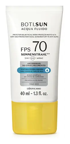 O Boticário Protetor Solar Facial Antissinais FPS70 BOTI.SUN Acqua Fluido