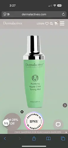 Dermalactives Purifying Apple Cider Toning Mist