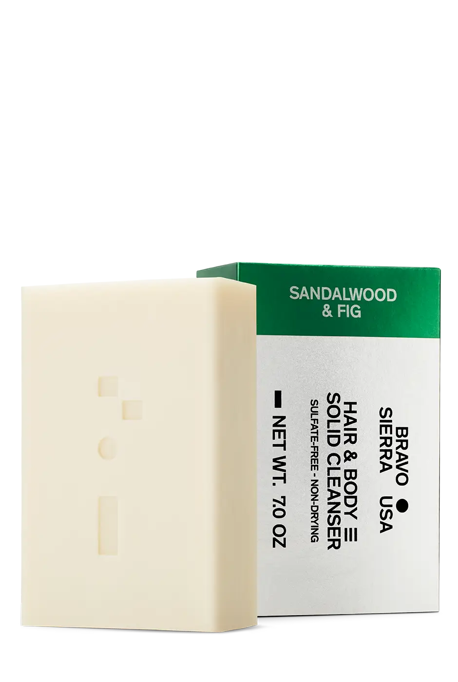 Bravo Sierra Hair & Body Solid Cleanser Sandalwood & Fig