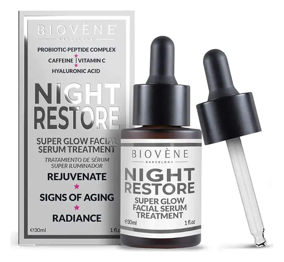 Biovène Barcelona Night Restore Super Glow Facial Serum Treatment