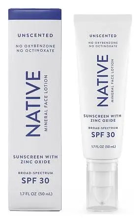 Native Mineral Face Sunscreen SPF 30 Unscented