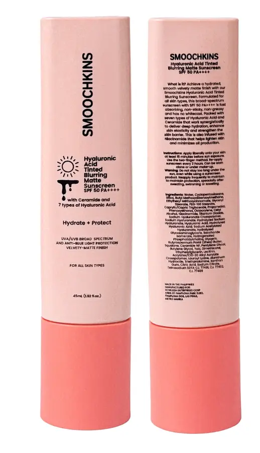 Smoochkins Hyaluronic Acid Tinted Blurring Matte Sunscreen SPF50 Pa++++