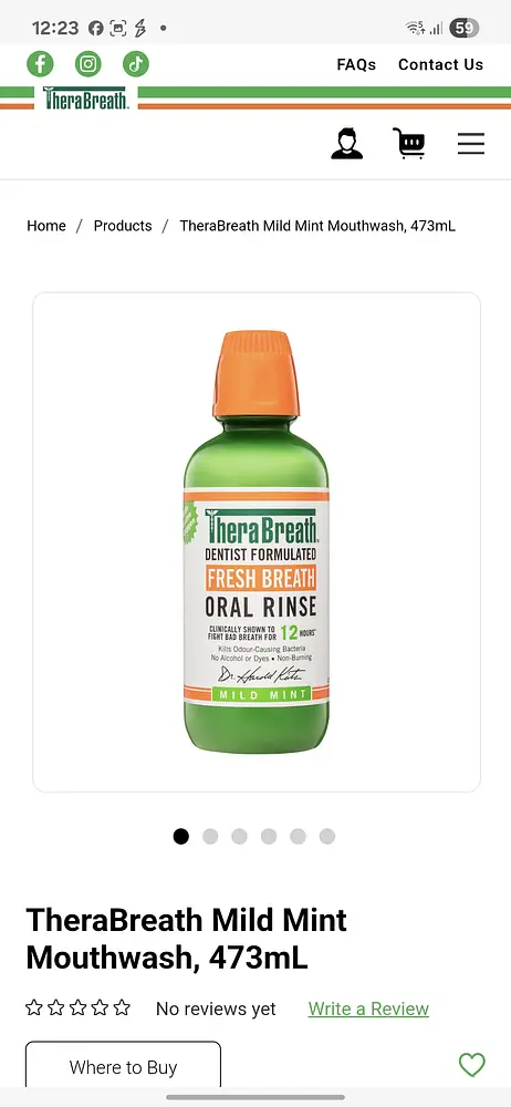 Therabreath Mild Mint Mouthwash