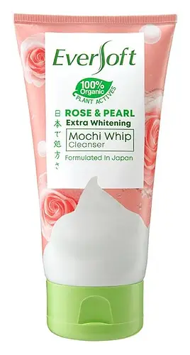 Eversoft Rose & Pearl Extra Whitening Mochi Whip Cleanser