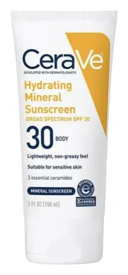 CeraVe Hydrating Mineral Sunscreen SPF 30 Body Lotion
