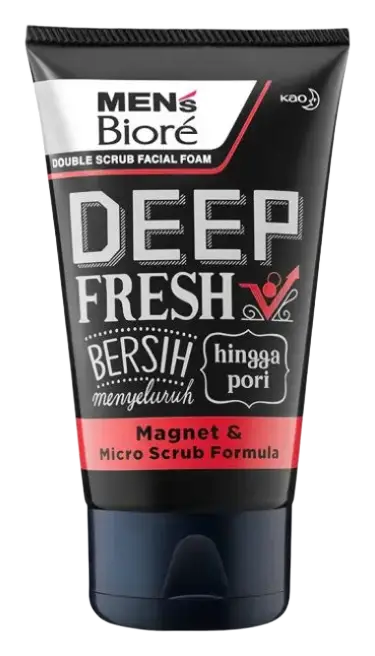 Biore Men's Double Scrub Facial Foam Deep Fresh