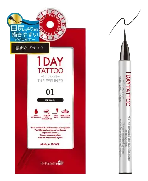 K-Palette 1 Day Tattoo Procast The Eyeliner 01 Ice Black