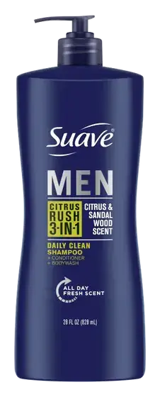 Suave Men Citrus Rush 3-In-1 Daily Clean Shampoo