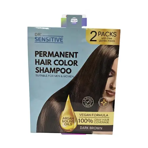 Dr. Sensitive Permanent Hair Color Shampoo Dark Brown