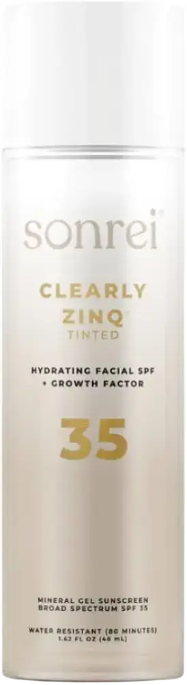 Sonrei Clearly Zinc Hydrating Facial SPF 35 + Growth Factor  Mineral Gel Sunscreen
