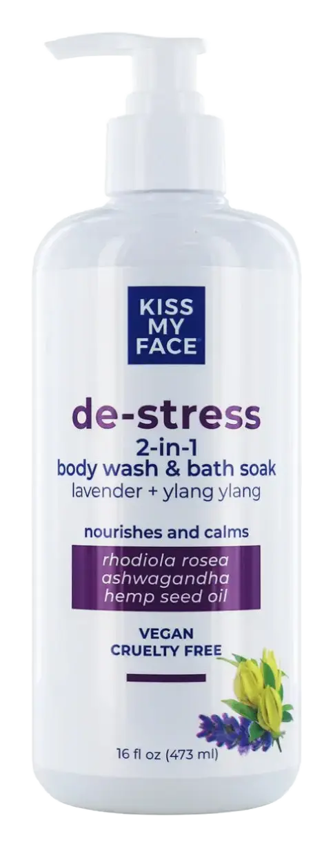 Kiss My Face De-Stress 2-In-1 Body Wash & Bath Soak Lavender + Ylang Ylang