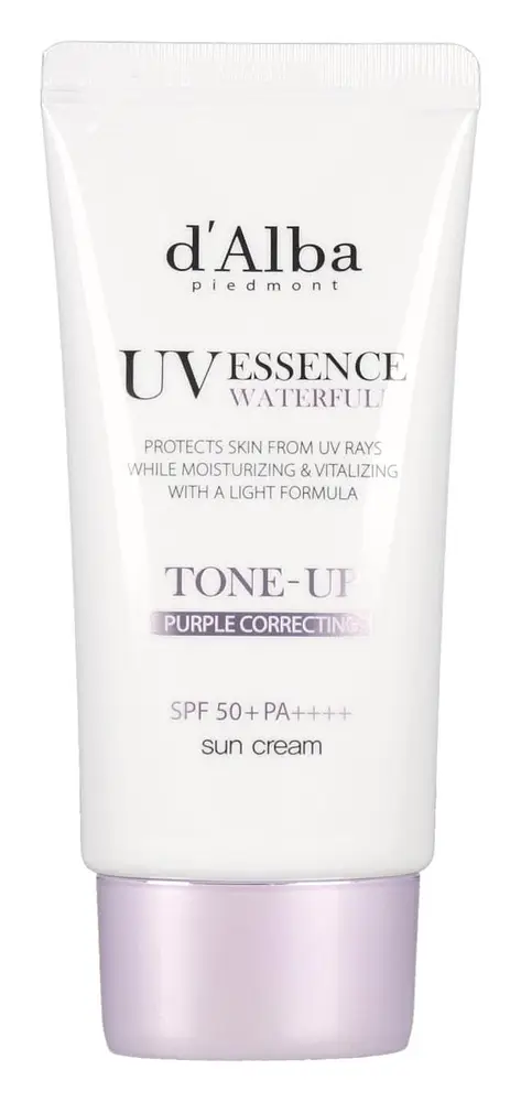 D'Alba UV Essence Waterfull Tone-Up Purple Correcting Sun Cream SPF 50+