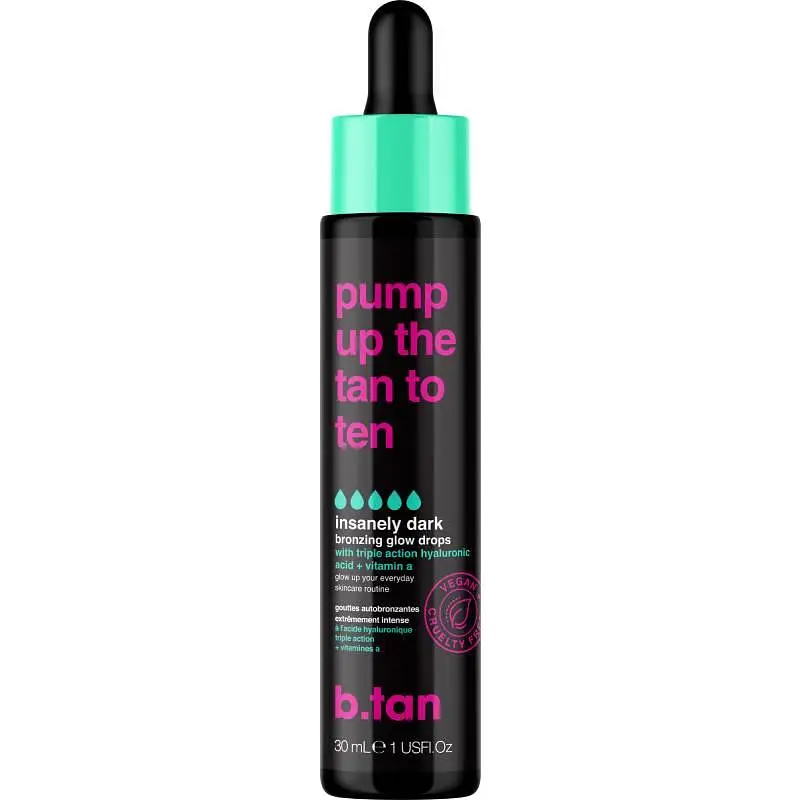 B.Tan Pump Up The Tan To Ten Bronzing Glow Drops Insanely Dark