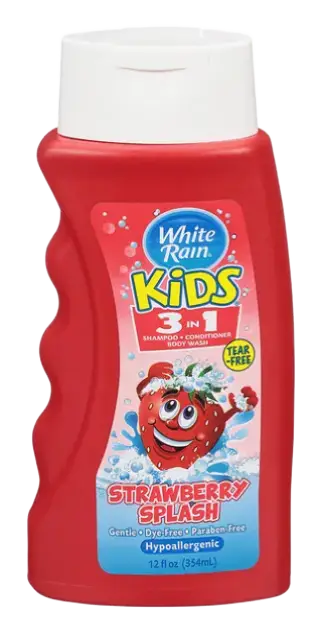 White Rain Kids 3 In 1 Shampoo + Conditioner Body Wash Strawberry Splash