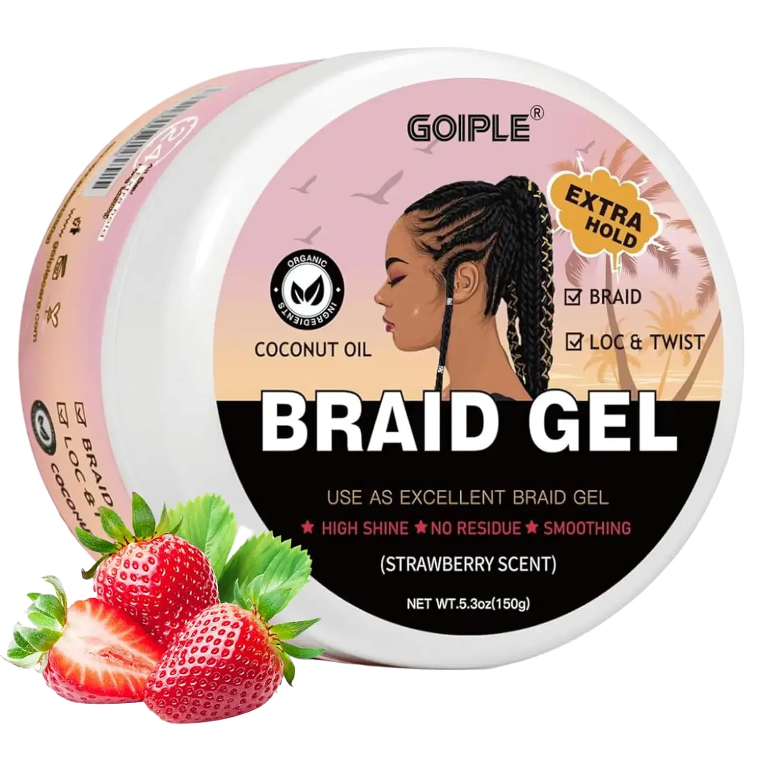 Goiple Extra Hold High Shine Braid Gel Strawberry