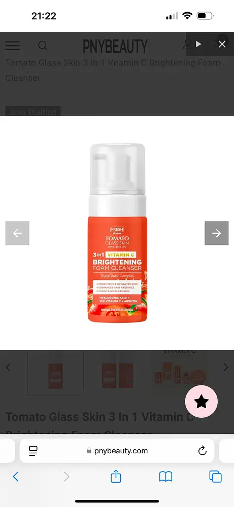 Fresh Skinlab Tomato Glass Skin 3 in 1 Vitamin C Brightening Foam Cleanser