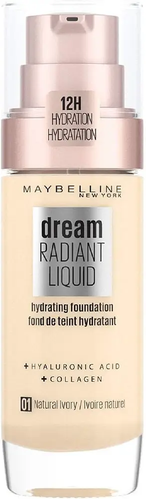 Maybelline Dream Radiant Liquid Hydrating Foundation 01 Natural Ivory